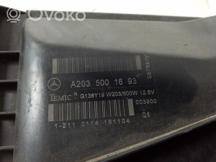 Mercedes-Benz CLK A209 C209 Aro de refuerzo del ventilador del radiador A2035001693