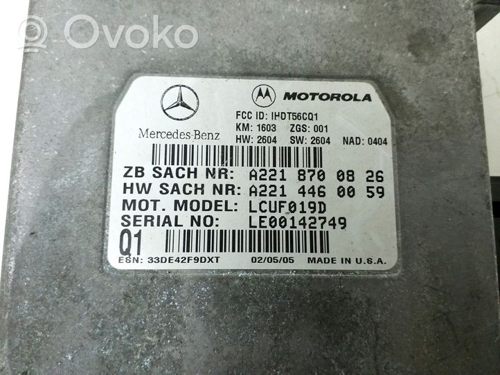 Mercedes-Benz S W220 Bluetoothin ohjainlaite/moduuli A2218700826