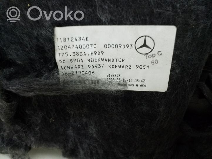 Mercedes-Benz C W204 Poszycie / Tapicerka tylnej klapy bagażnika A2047400070