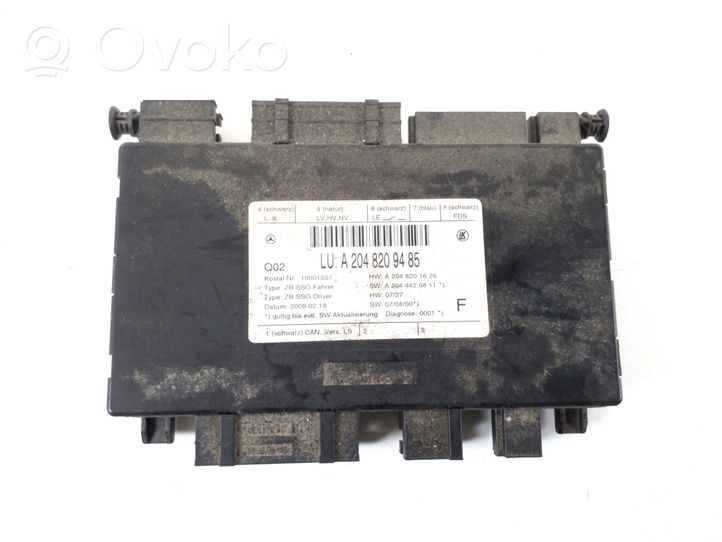 Mercedes-Benz C W204 Module de commande de siège A2048209485