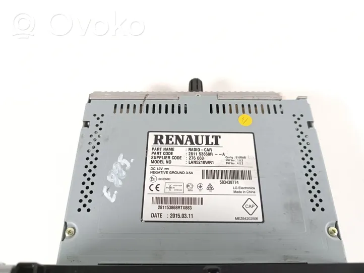 Renault Clio IV Radio/CD/DVD/GPS-pääyksikkö 281153868R