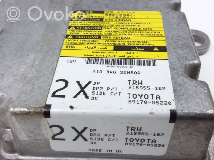 Toyota Avensis T250 Oro pagalvių valdymo blokas 215955102