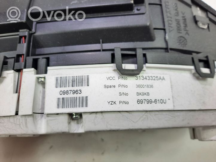 Volvo V60 Tachimetro (quadro strumenti) 31343325AA