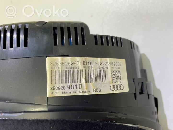 Audi A4 S4 B7 8E 8H Tachimetro (quadro strumenti) 8E0920901D