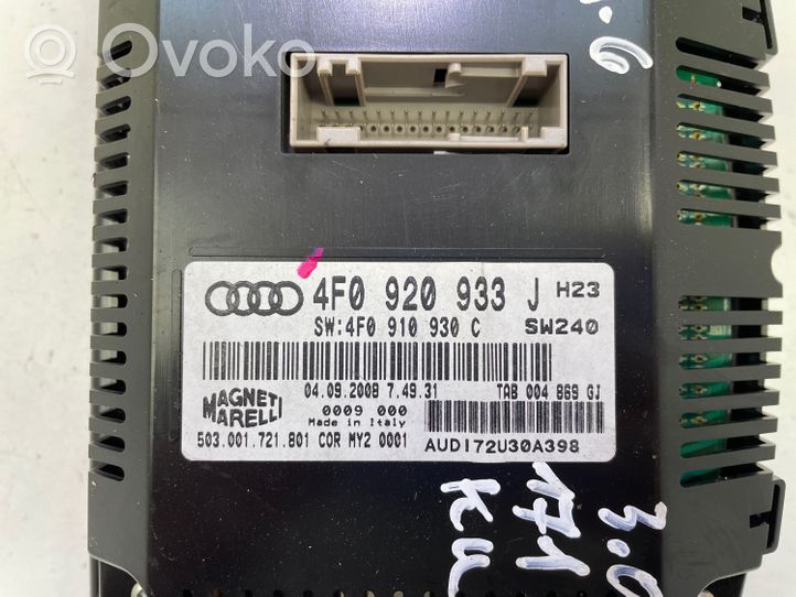 Audi A6 S6 C6 4F Nopeusmittari (mittaristo) 4F0920933J