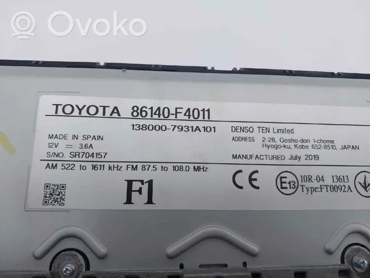 Toyota C-HR Schermo del visore a sovrimpressione 86140F4011