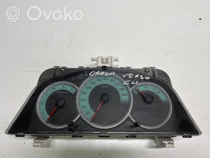 Toyota Corolla Verso E121 Velocímetro (tablero de instrumentos) 838000F091