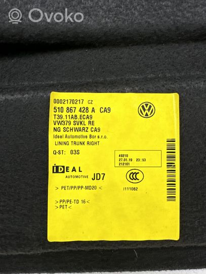 Volkswagen Golf Sportsvan Boczek / Tapicerka / bagażnika 510867428A