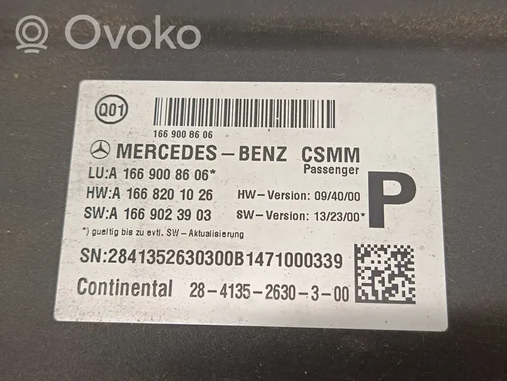 Mercedes-Benz ML W166 Modulo di controllo sedile A1669008606