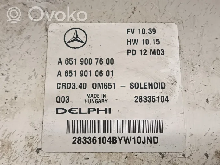 Mercedes-Benz B W246 W242 Moottorin ohjainlaite/moduuli A6519007600