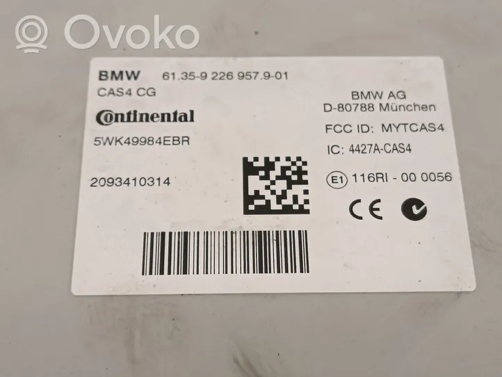 BMW 5 GT F07 CAS-ohjainlaite/moduuli 9226957