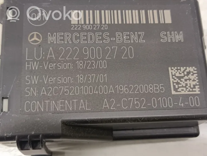 Mercedes-Benz C W205 Istuimen säädön moduuli A2229002720