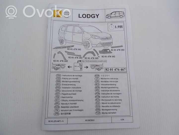 Dacia Lodgy Grille antibrouillard avant 8201478102