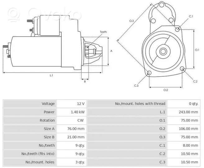 BMW 3 E36 Motorino d’avviamento 0001108115