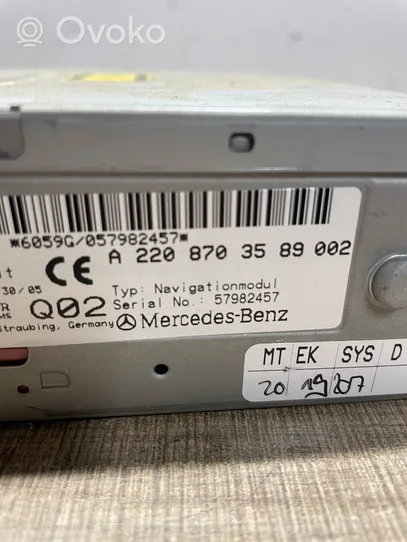 Mercedes-Benz S W220 GPS-navigaation ohjainlaite/moduuli A2208703589