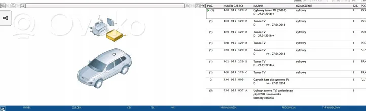 Audi A8 S8 D4 4H Navigaatioyksikkö CD/DVD-soitin 4G0919129C