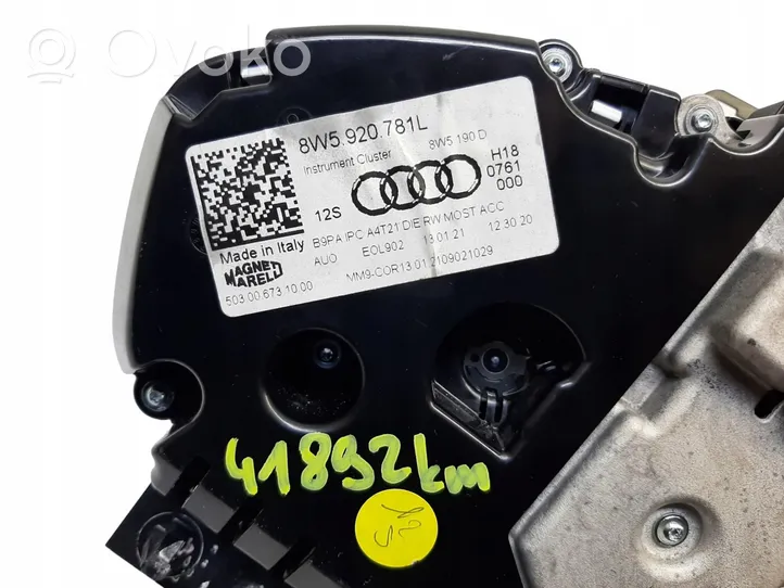 Audi A5 Compteur de vitesse tableau de bord 8W5920781L