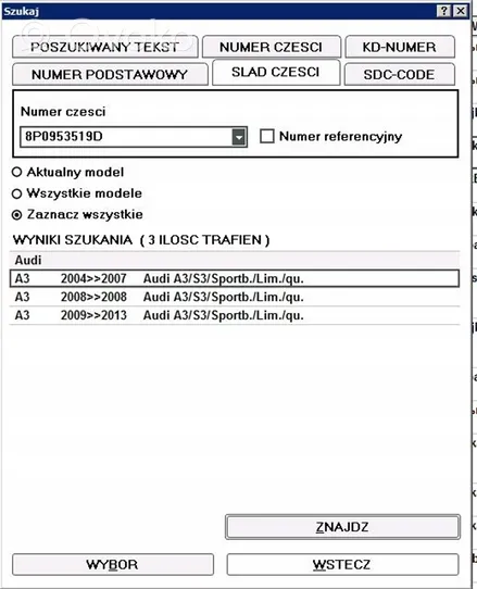 Audi A3 S3 8P Leva indicatori 8P0953519D