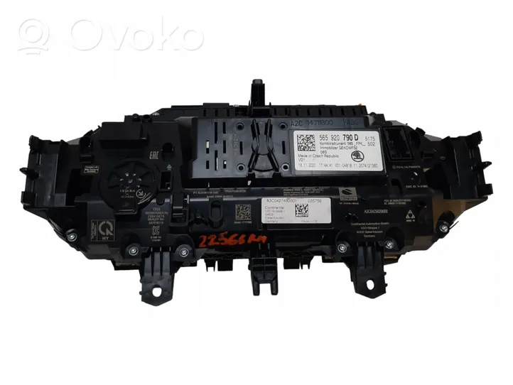 Skoda Kodiaq Compteur de vitesse tableau de bord 565920790D