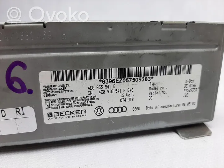 Audi A8 S8 D3 4E Console centrale, commande de multimédia l'unité principale 4E0035541E