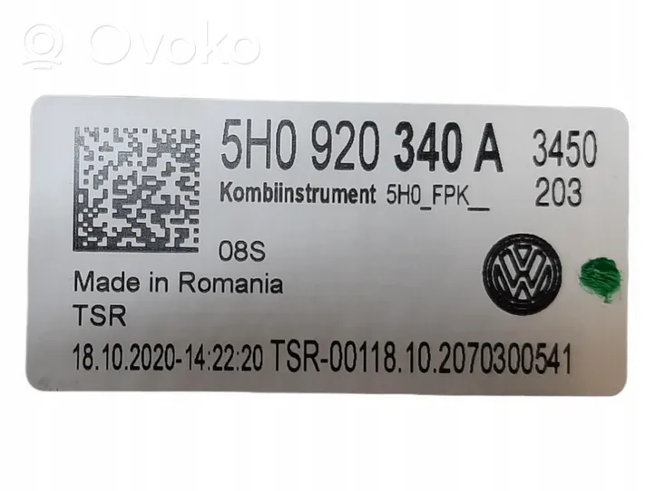 Volkswagen Golf VIII Nopeusmittari (mittaristo) 5H0920340A