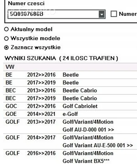 Volkswagen Golf VII Inne komputery / moduły / sterowniki 5Q0907686B