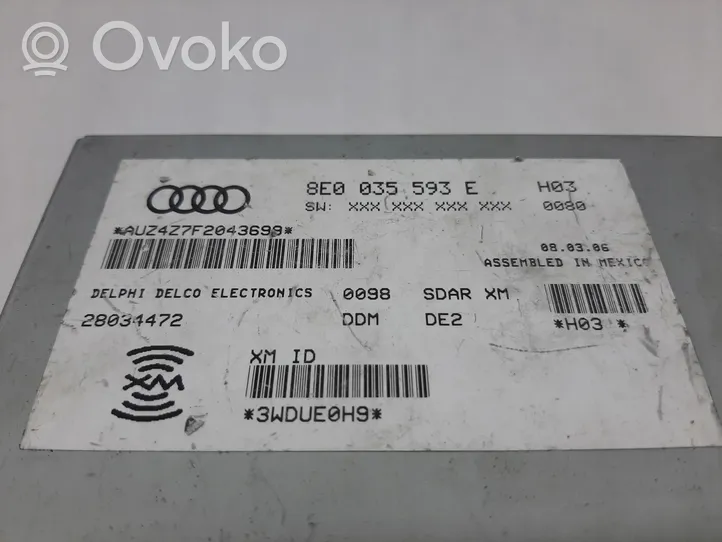 Audi A4 S4 B6 8E 8H Kiti valdymo blokai/ moduliai 8E0035593E