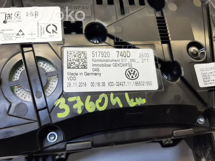 Volkswagen Golf Sportsvan Tachimetro (quadro strumenti) 517920740D