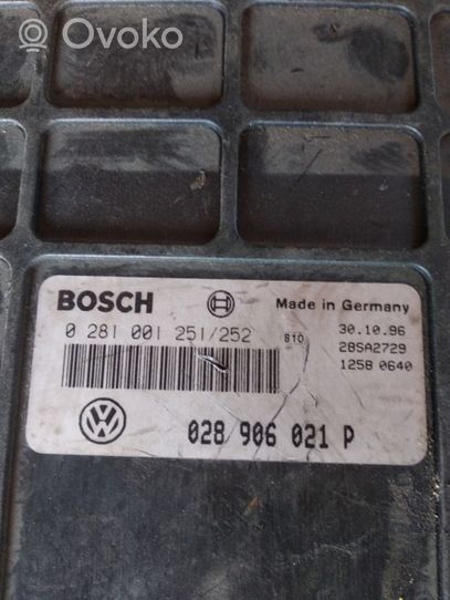 Volkswagen Sharan Calculateur moteur ECU 0281001251252