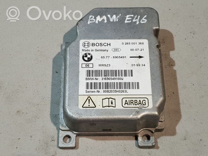 BMW 3 E46 Oro pagalvių valdymo blokas 0285001368