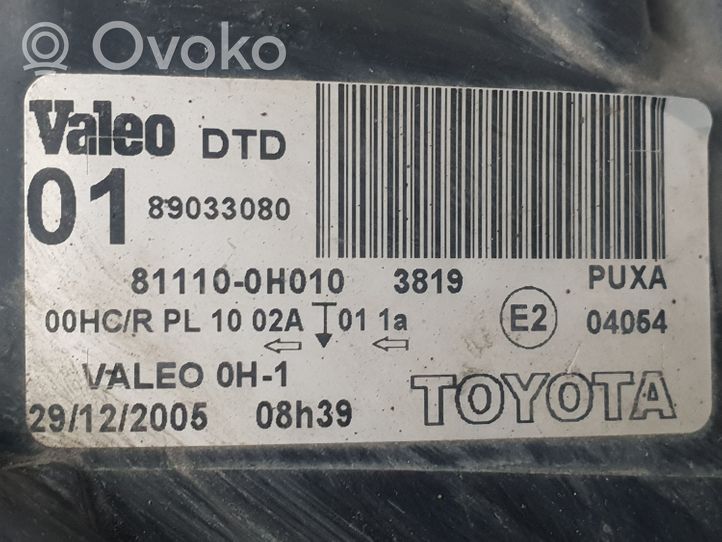 Toyota Aygo AB10 Etu-/Ajovalo 89033080