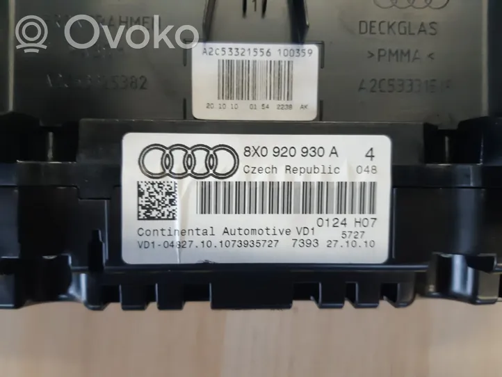 Audi A1 Tachimetro (quadro strumenti) 8X0920930A