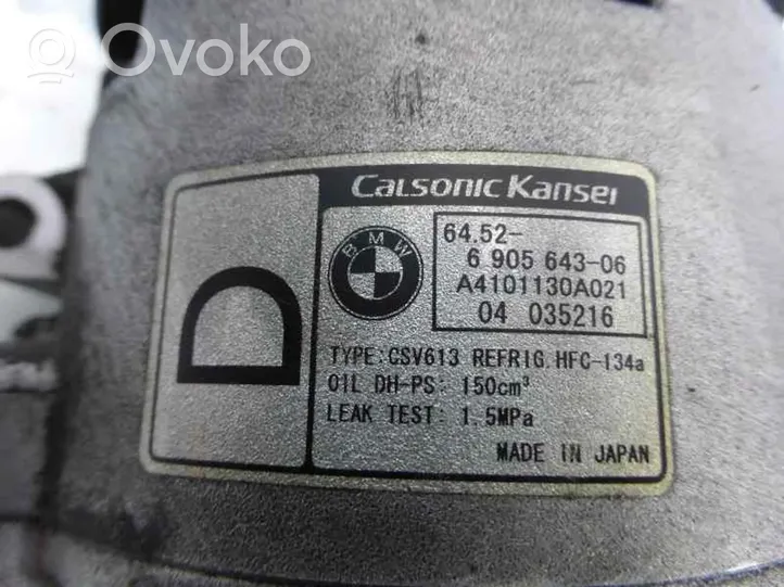 BMW 3 E46 Ilmastointilaitteen kompressorin pumppu (A/C) 6452690564306