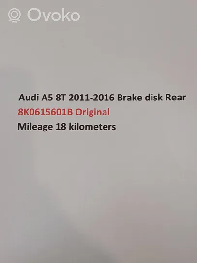 Audi A5 8T 8F Bremsscheibe hinten 8K0615601B