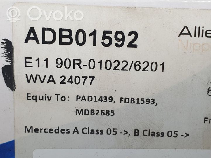 Mercedes-Benz A W169 Klocki hamulcowe tylne ADB01592