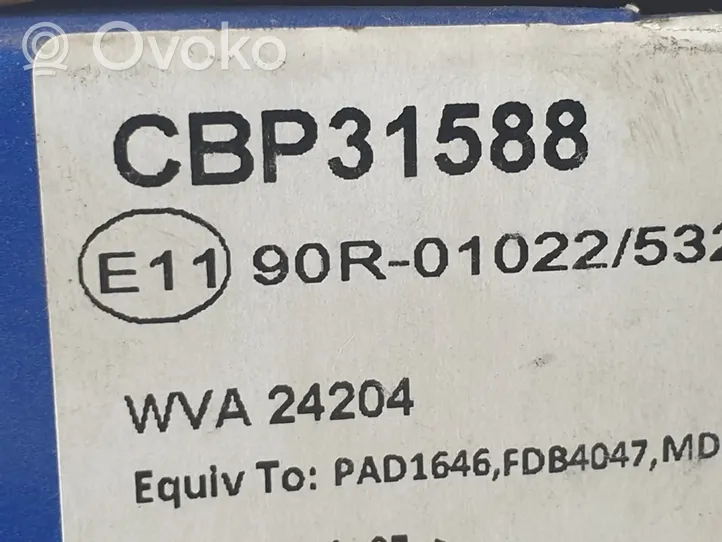 Toyota Verso Plaquettes de frein arrière CBP31588