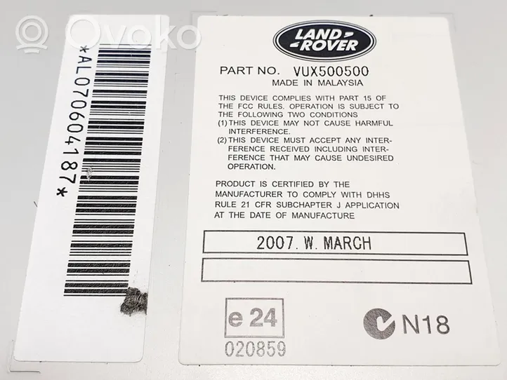 Land Rover Range Rover Sport L320 Radija/ CD/DVD grotuvas/ navigacija VUX500500