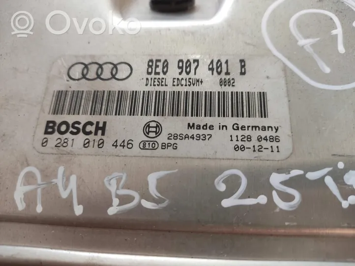 Audi A4 S4 B6 8E 8H Komputer / Sterownik ECU silnika 8E0907401B