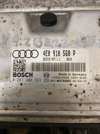 Audi A8 S8 D3 4E Calculateur moteur ECU 4E0910560P