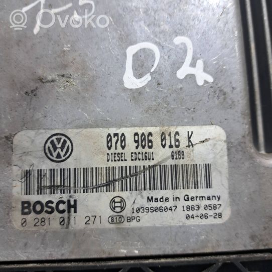 Volkswagen Multivan T5 Calculateur moteur ECU 070906016K