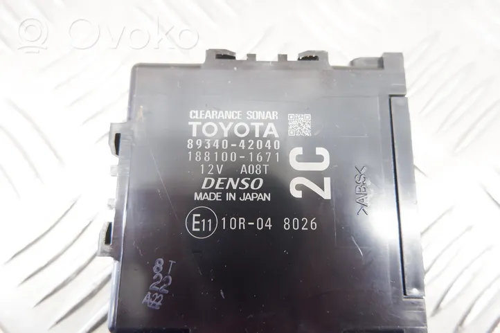 Toyota RAV 4 (XA40) Unité de commande, module PDC aide au stationnement 8934042040