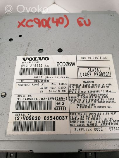 Volvo XC90 Panel / Radioodtwarzacz CD/DVD/GPS 31210422