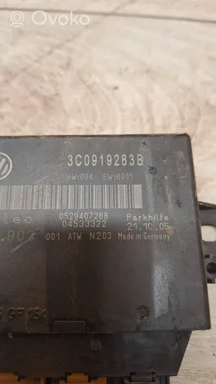 Volkswagen PASSAT B6 Pysäköintitutkan (PCD) ohjainlaite/moduuli 3C0919283B