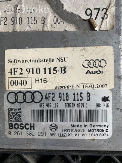 Audi A6 S6 C6 4F Centralina/modulo del motore 4F2910115B