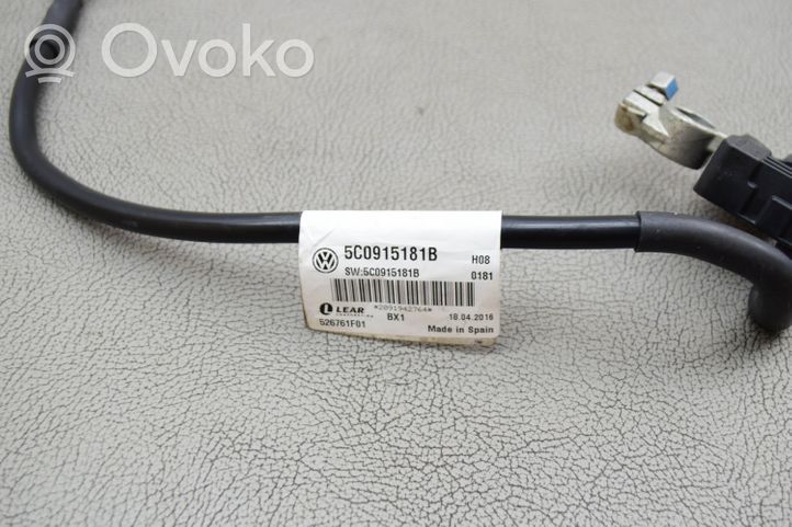 Volkswagen Jetta VI Minus / Klema / Przewód akumulatora 5C0915181B