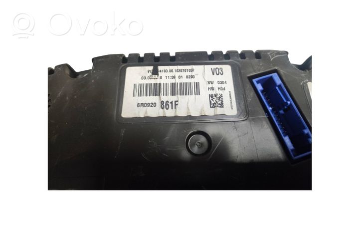 Volkswagen Polo V 6R Compteur de vitesse tableau de bord 6R0920861F