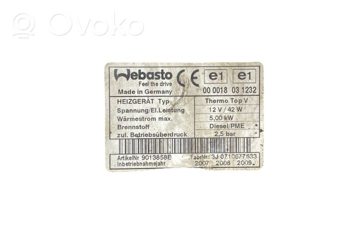 Volkswagen PASSAT B6 Ogrzewanie postojowe Webasto 9013858E