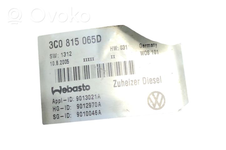 Volkswagen PASSAT B6 Unité de préchauffage auxiliaire Webasto 3C0815065D