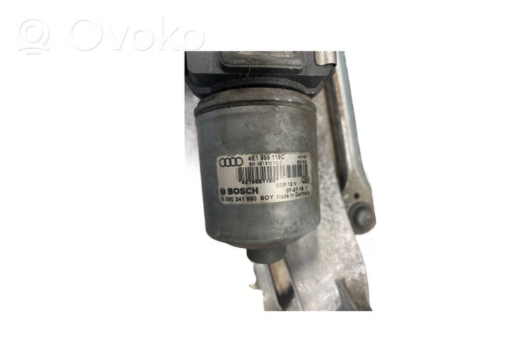 Audi A8 S8 D3 4E Tringlerie et moteur d'essuie-glace avant 4E1955119C