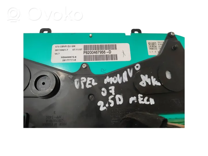 Opel Movano A Tachimetro (quadro strumenti) P8200467956